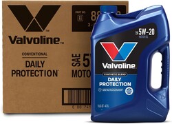 Valvoline Daily Protection SAE 5W-20 Synthetic Blend Motor Oil 5 QT, Case of 3