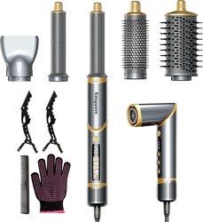 Easywave 5 in 1 Multi Hair Styler Dryer Brush: 110,000 RPM High-Speed, Flexible Air Styling & Drying System, Professional Negative Ionic Hot Air Brush Set for Fast Drying, Curling Volumizing