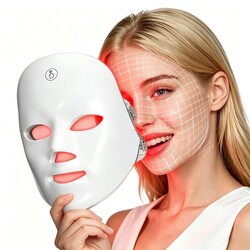 Red Light Therapy for Face, 7 Color Red Light Facial Masks, At-Home Facial Care Device, Portable, Cordless, and Rechargeable