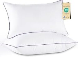 JOLLYVOGUE Firm Pillows Queen Size Set of 2, Supportive Bed Pillows with Oeko-Tex Certified Down Alternative Fill, Fluffy Hotel Quality for Back, Stomach and Side Sleepers