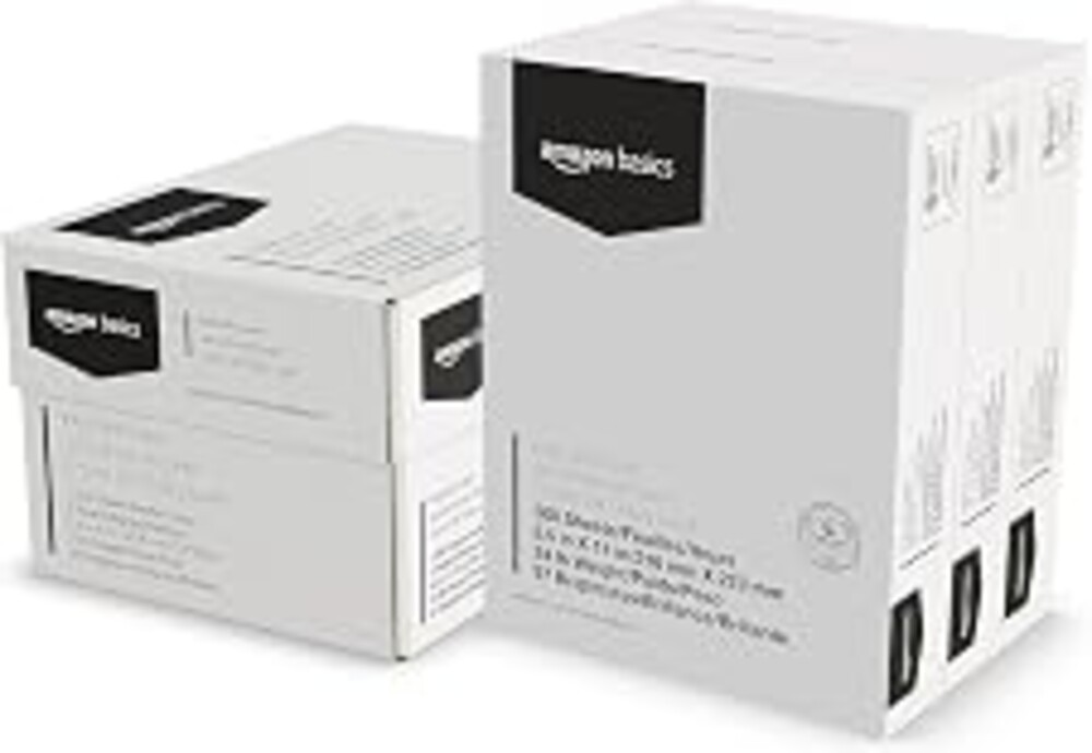 Amazon Basics Multipurpose Copy Printer Paper, 8.5 x 11 Inches, 24 lb Weight, 97 Bright White, 1500 Sheets (3 Packs of 500), for Inkjet and Laser