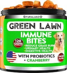 FURALAND Grass Burn Spot Chews for Dogs - Dog Pee Lawn Spot Saver Caused by Dog Urine - Grass Treatment Rocks - DL-Methionine + Digestive Enzymes - Dog Urine Neutralizer for Lawn - Soft Treats
