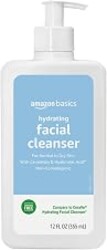 Amazon Basics Hydrating Facial Cleanser, Fragrance Free, with Ceramides, Non-Comedogenic, 12 Fl Oz, Pack of 1