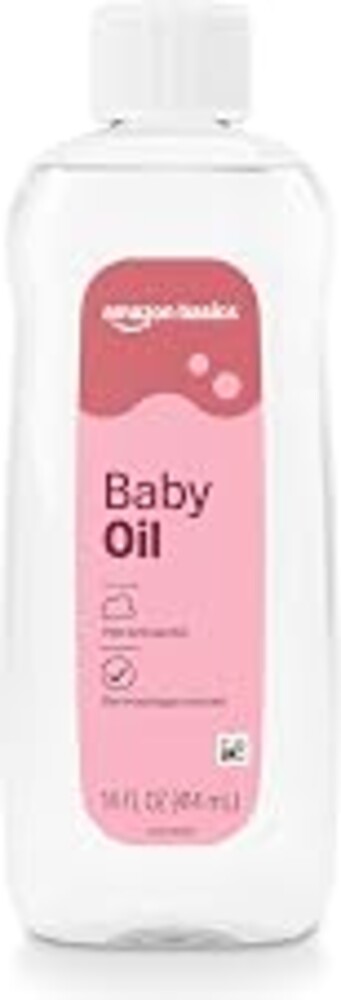 Amazon Basics Baby Oil, Mild & Gentle, Dermatologist Tested, Lightly Scented, 14 Fluid Ounces, Packaging May Vary