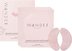Wander Beauty Baggage Claim - Rose Gold Foil Under Eye Patches For Dark Circles and Puffiness - Under Eye Mask Depuffs & Firms - Brightening Eye Mask for Under Eye Bags (6 Pairs)