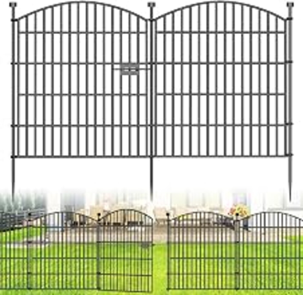 15 Panels Decorative Garden Fence with Gate - 32 in (H) x 35.4 ft (L) No Dig Dog Fence Outdoor for Yard, Rustproof Tall Garden Fencecing Panels, Animal Barrier Suitable for Yard Border, Patio