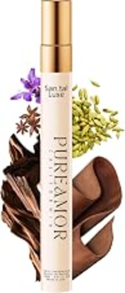 PUREAMOR Pheromones Perfumes Oil Spray for Women and Men, Long Lasting Extrait de Parfum - Woody Spicy Sandalwood & Soft Leather Scent, Compliment-Worthy Purse Fragrance Gift, Made in USA, 0.41 FL.OZ