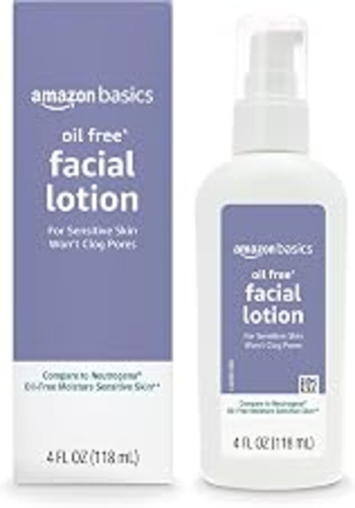 Amazon Basics Oil-free Facial Moisturizer for Sensitive Skin, Fragrance Free, Non-Comedogenic, 4 Fluid Ounce (Previously Solimo)