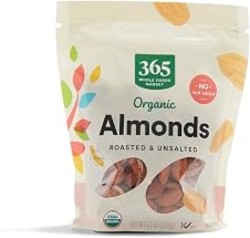 365 by Whole Foods Market, Organic Roasted Unsalted Almonds, 10 Ounce