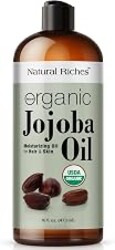 Natural Riches Organic Jojoba Oil, Pure (16 oz) | Moisturizing Oil for Face, Hair, Skin & Nails Cold Pressed Hexane Free Base Carrier oil.