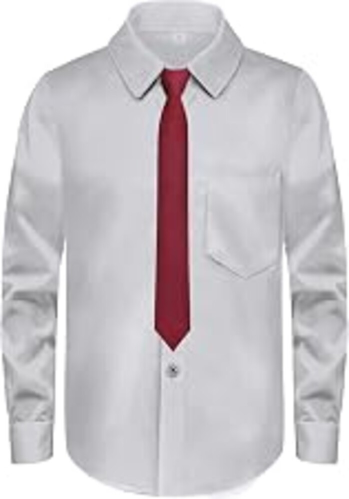 MagicSite Boys Long Sleeve Button-Down Dress Shirts with Tie: 2 Fabrics (Stretch/Standard) & 2 Fits (Regular/Husky)