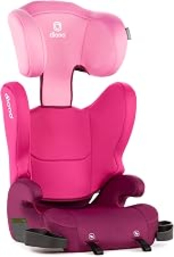 Diono Cambria LE, 2-in-1 Belt Positioning Booster Seat,Backless and High-Back Booster seat for Children from 40—120 lb,17" Wide,6 Headrest Positions,Lightweight with Latch,Pink