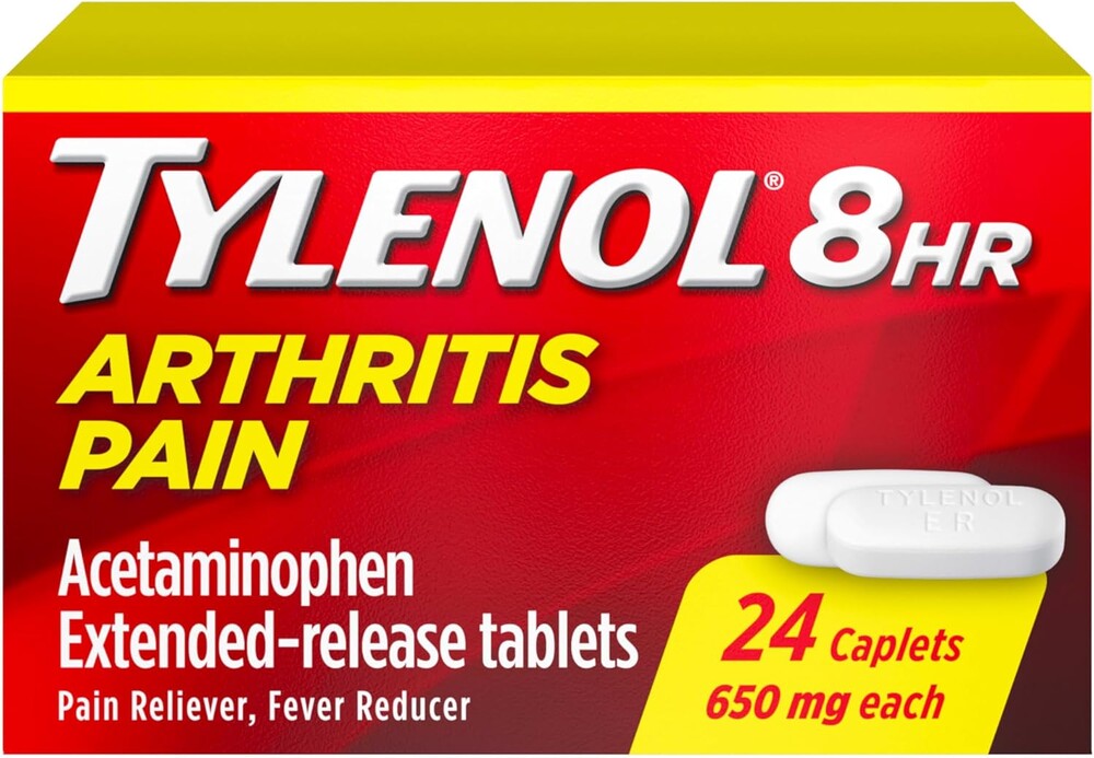 Tylenol 8 Hour Arthritis Pain Relief Extended-Release Tablets, 650 mg Acetaminophen, Joint Pain Reliever & Fever Reducer Medicine, Oral Pain Reliever for Arthritis & Joint Pain, 24 Count
