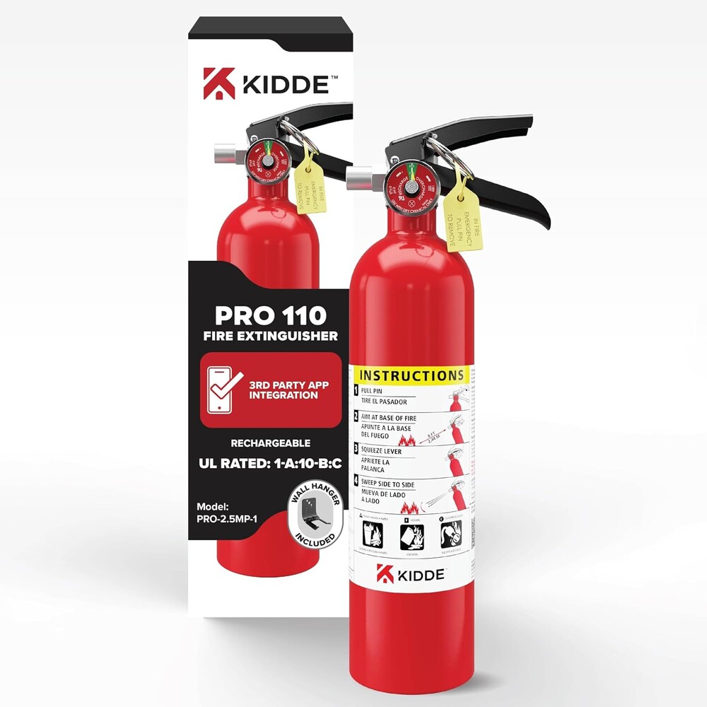 Kidde Pro 110 Commercial Fire Extinguisher, 1-A:10-B:C, PRO-2.5MP-1 | Rechargeable and Reusable Extinguisher for Small Common, Liquid, and Electrical Fires, 2.5 lb. Dry Chemical