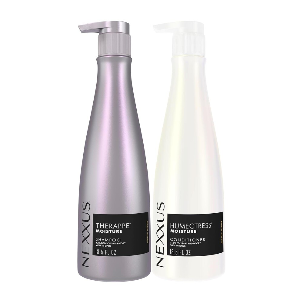 Nexxus Shampoo and Conditioner Therappe & Humectress 2 Count for Dry Hair Care With Proteinfusion Blend for 24-hour Moisture 13.5 oz