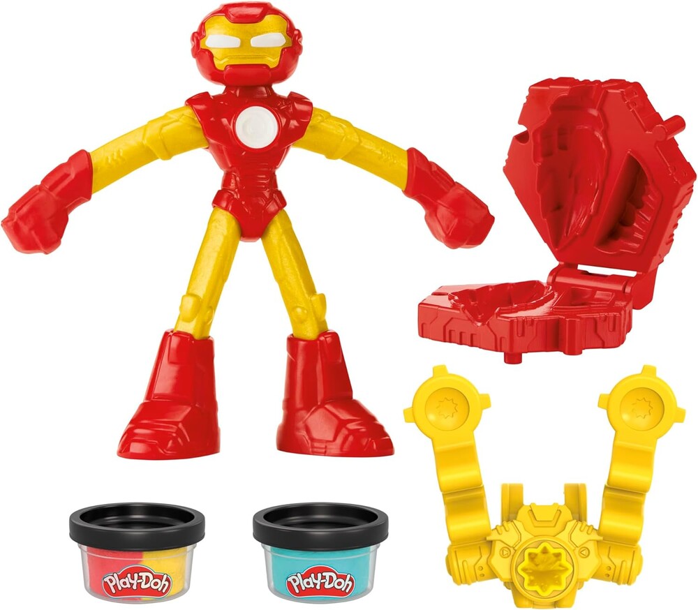 Play-Doh Marvel Iron Man Blast Launcher with Bendy Action Figure, Arts & Crafts Toys for Kids 4 Years & Up