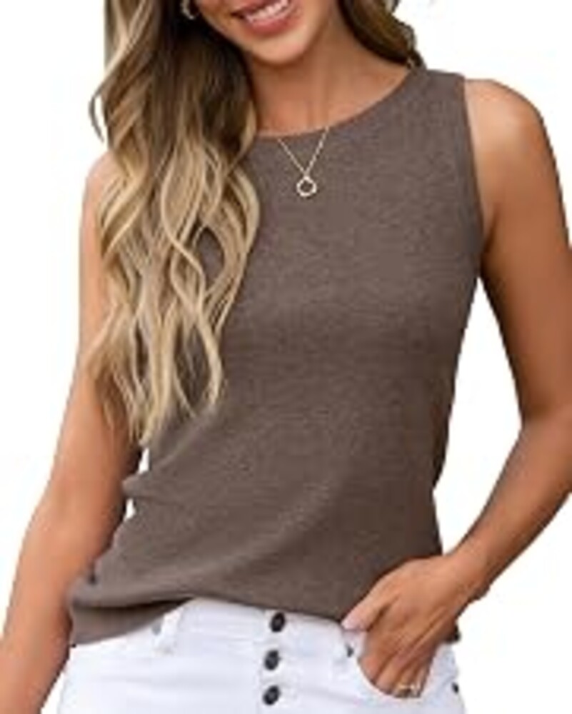 Arach&Cloz Women's Wool Blend Sleeveless All Season Business Casual Tank | Soft Breathable Wool Blend Stretchy lightweight Sleeveless Business Casual Work Outfit Spring Summer Fall Clothes Wear 2026