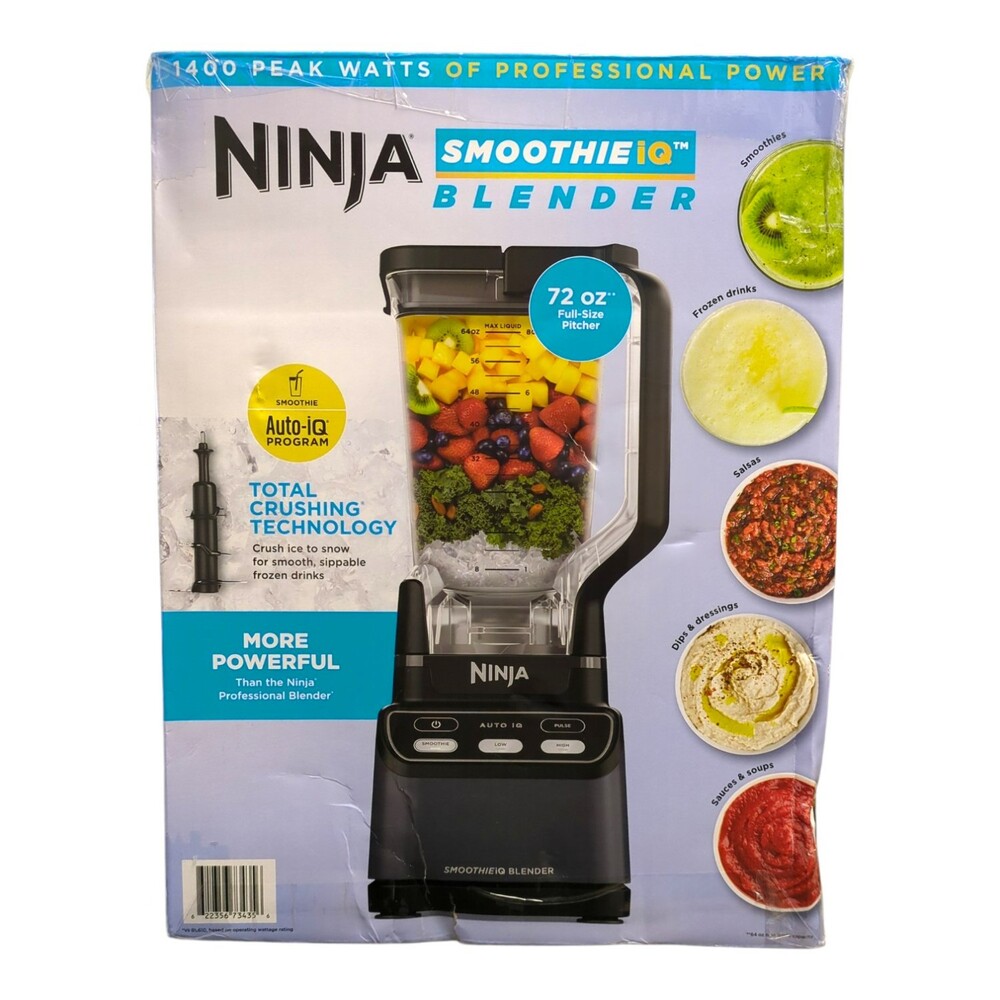 Ninja SMOOTHIEiQ 1400PW Blender, 72-oz XL Pitcher, Auto-iQ Preset, Black