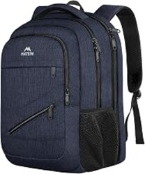 MATEIN Extra Large Laptop Backpack for Men, 50 L Travel Carry On TSA Approved Backpack with Trolley Sleeve, Waterproof Business Work Bag Fits 18.4 Inch Computer Notebook, Dark Blue