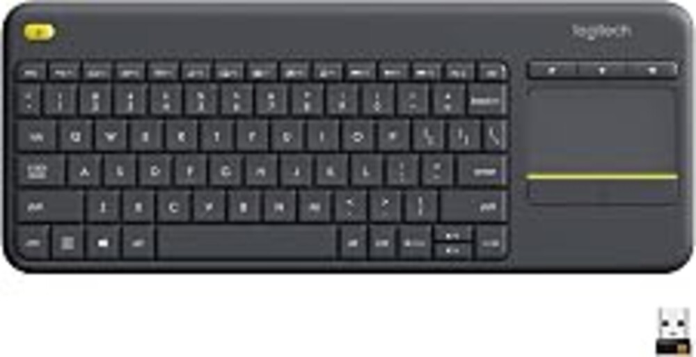 Logitech K400 Plus Wireless Touch TV Keyboard for Media Control - Black | Easy meadia control, built-in touchpad, HTPC for PC-connected TV, compatible with Windows, Android, Chrome OS, Laptop, Tablet