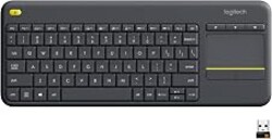 Logitech K400 Plus Wireless Touch TV Keyboard for Media Control - Black | Easy meadia control, built-in touchpad, HTPC for PC-connected TV, compatible with Windows, Android, Chrome OS, Laptop, Tablet