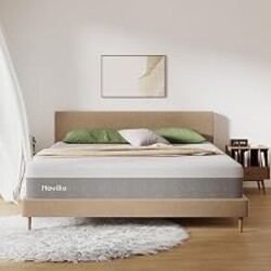 Novilla Bliss King Size Mattress, 12 Inch Gel Memory Foam King Mattress | Cool Night Sleep & Pressure Relief, Support Foam for Spine Alignment & Motion Isolating, Medium Plush Feel