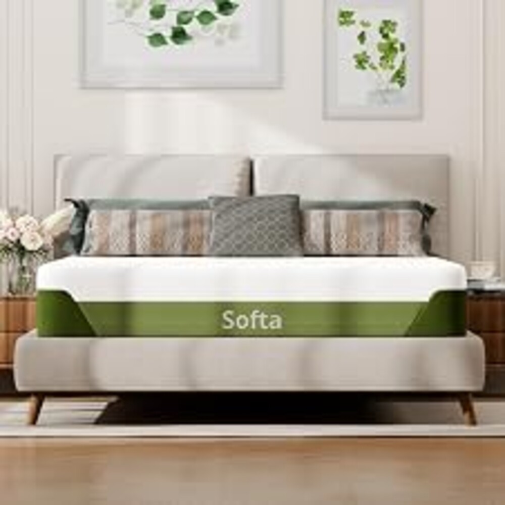 Softa 10 Inch Queen Cooling Gel Memory Foam Mattress, Breathable Bamboo Cover, Fiberglass Free, Green Tea Support Foam, Medium Firm Feel for Pressure Relief, CertiPUR-US Certified, Mattress in a Box