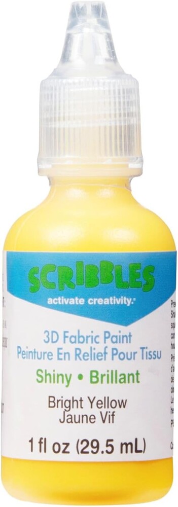 Scribbles 54112 3D Fabric Paint Shiny- Bright Yellow
