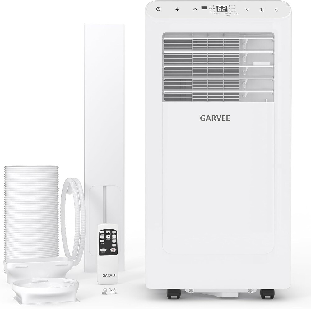 8000 BTU Portable Air Conditioner 3-in-1 AC Unit | 3-in-1, Up to 350 Sq.Ft., Cool, Fan & Dehumidifier, 24H Timer & Remote, Installation Kit Included