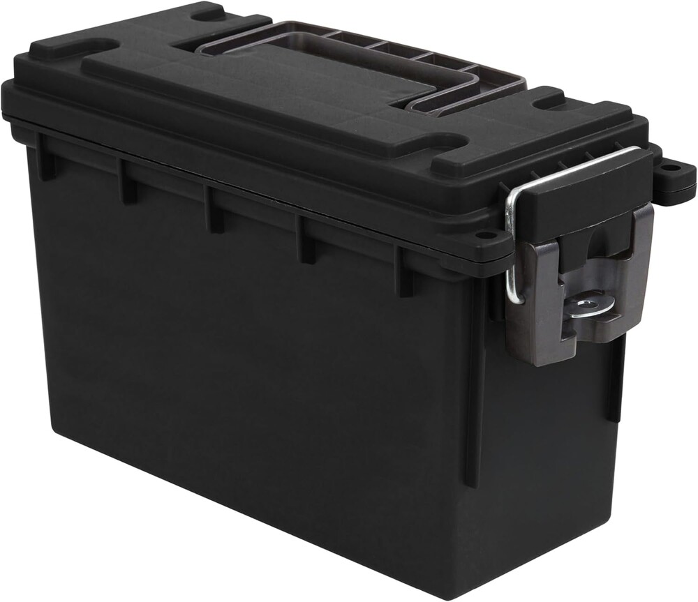 Sheffield Ammo Box Made in USA, Stackable Lockable Ammo Storage Box, Black | Lockable Storage Box, Water and Dust Resistant Dry Box, Secures Hunting Gear, Gun Accessories, Supplies, and Bullets