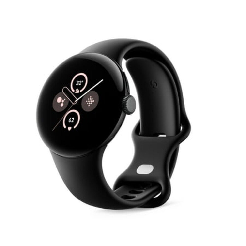 Google Pixel Watch 3 Camera 45 mm Black Stainless Steel Case with Black Watch Band, 1 Pack