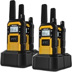 Retevis RB48 Military-Standard & IP67 Waterproof Walkie Talkies Long Range | Heavy Duty FRS Two Way Radio for Construction, Large Front PTT & Dual PTT, Vibration Alert, NOAA, Floating, SOS (4 Pack)