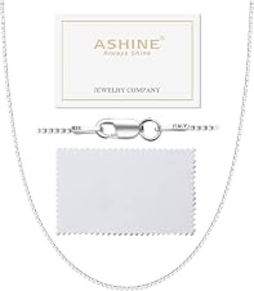 ASHINE "Pendant Ready Sterling Silver Box Chain Necklace for Women, 1mm 0.8mm Dainty & Sturdy 925 Silver Necklace Available in 16-36 Inch