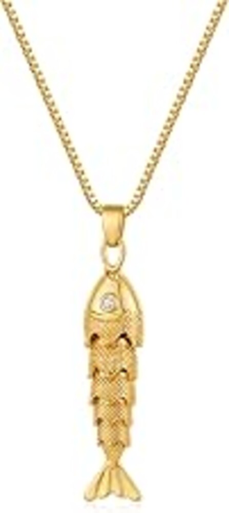 YUJIE Dainty Fish Pendant Necklace for Women 14k Gold Plated Ocean Fish Charm Necklace Summer