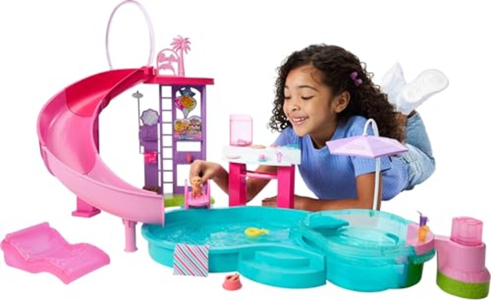 Barbie Dream Pool Playset with 6 Play Ar