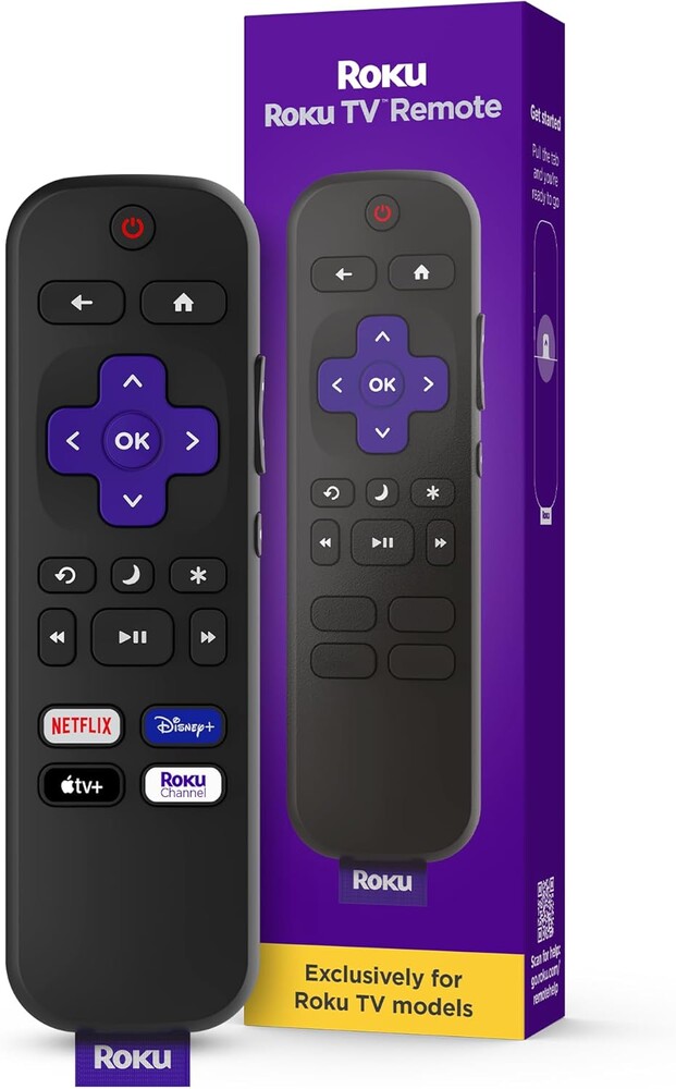 Roku TV Remote Control (Official Manufacturer Product) - Simple Setup, & Pre-Set App Shortcuts - Replacement Remote Compatibl