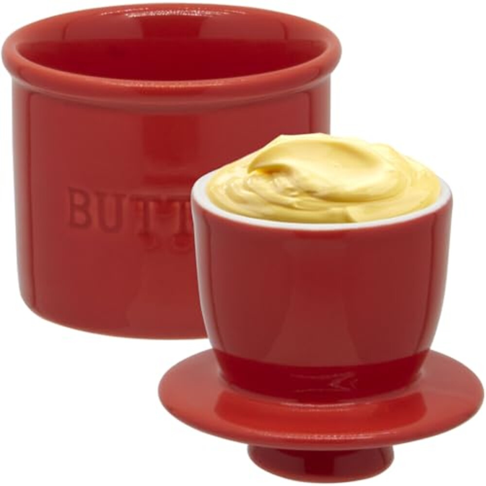 MKYHBOO Ceramic Butter Crock, Airtight B