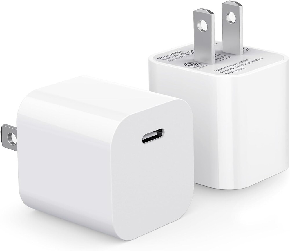 20W USB C Fast Charger 2 Pack,PD Wall Adapter for iPhone 16/15/14,Mini | Ultra compact USB C charger set for travel,home and office.Supports fast charging for iPhone,iPad,AirPods.Safe charging.
