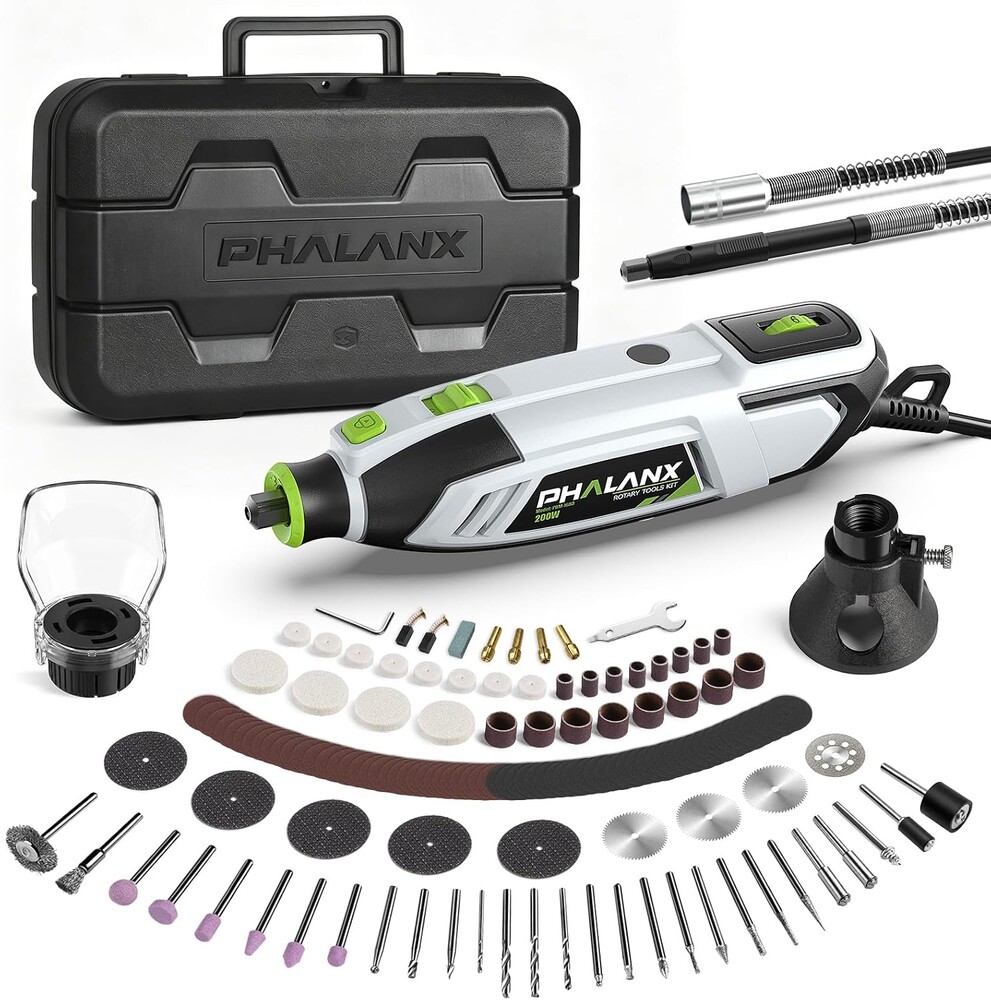 200W Rotary Tool Kit, 10000-38000 RPM 6 Speed Multi-Tool with Flex Shaft & 132pcs Accessories Kit, Power Rotary Tools for DIY Crafts, Engraving, Sanding, Polishing & Drilling