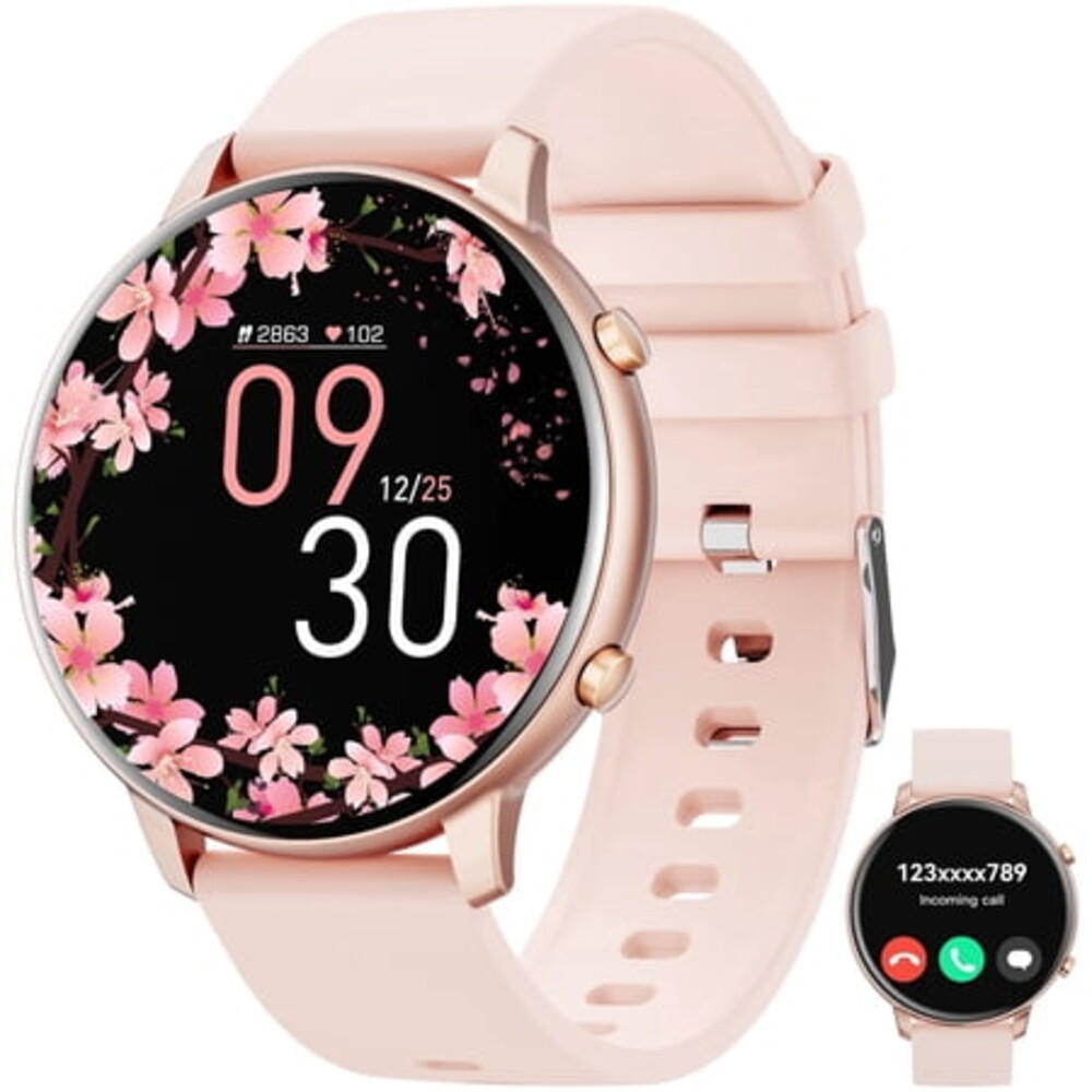 Mingdaln Smart Watch for Women, with 1.39" HD Answer Make Call/IP68 Waterproof/10 Days Standby, with Fitness Tracker,Smartwatch for Android IPhone Devices（Gold）