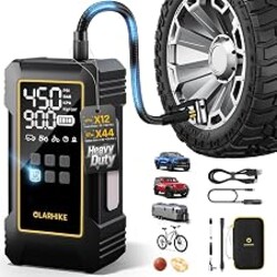 OlarHike 12000mAh Heavy Duty Tire Inflator Portable Air Compressor | Powerful, 7X Faster, 150PSI, Dual Power 12V&Cordless, For Car Tires, Pickup Trucks, Jeeps, SUVs & RVs, Digital Pressure Gauge