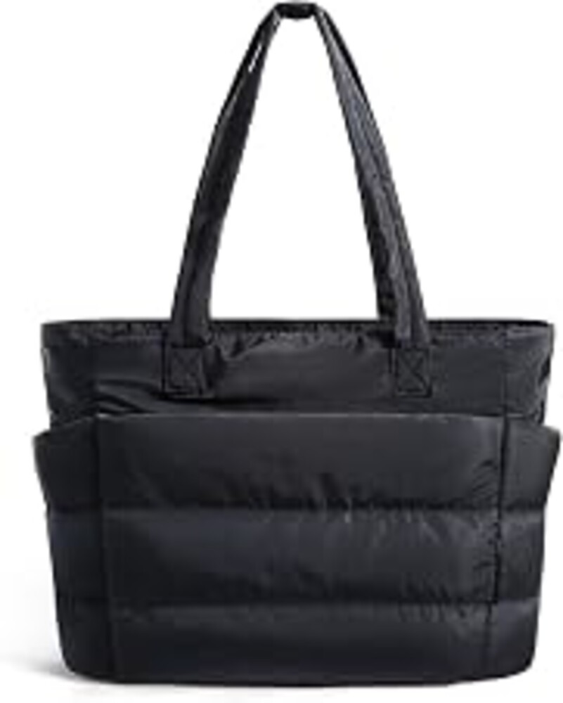 BAGSMART Puffy Tote Bag for Women, Lightweight Work Tote Handbag | 20L for 15.6" Laptop/ 18L for 15.6" Laptop, Quilted Shoulder Bag for Travel College Gym Daily