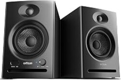 Ortizan C7 Powered Studio Monitors Pair with Bluetooth 5.3, Black | FOR HOME STUDIOS – Compact active monitors for music production, content creation, gaming and desktop audio.