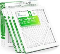 TRIGHTFILTERS 12x12x1 Air Filter 6 Pack, MERV 8 Pleated Home HVAC AC Filter | Durable Thickened, Lightweight Compact Air Conditioner MERV 8 Filter Replacement Stable Home Filters Captures Tiny Particles