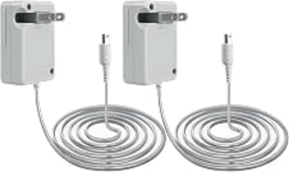 3DS Charger, DTOL 3DS Charger Compatible with Nintendo 3DS/ DSi/DSi XL/ 2DS/ 2DS XL/New 3DS 100-240V Wall Plug Adapter 2 Pack