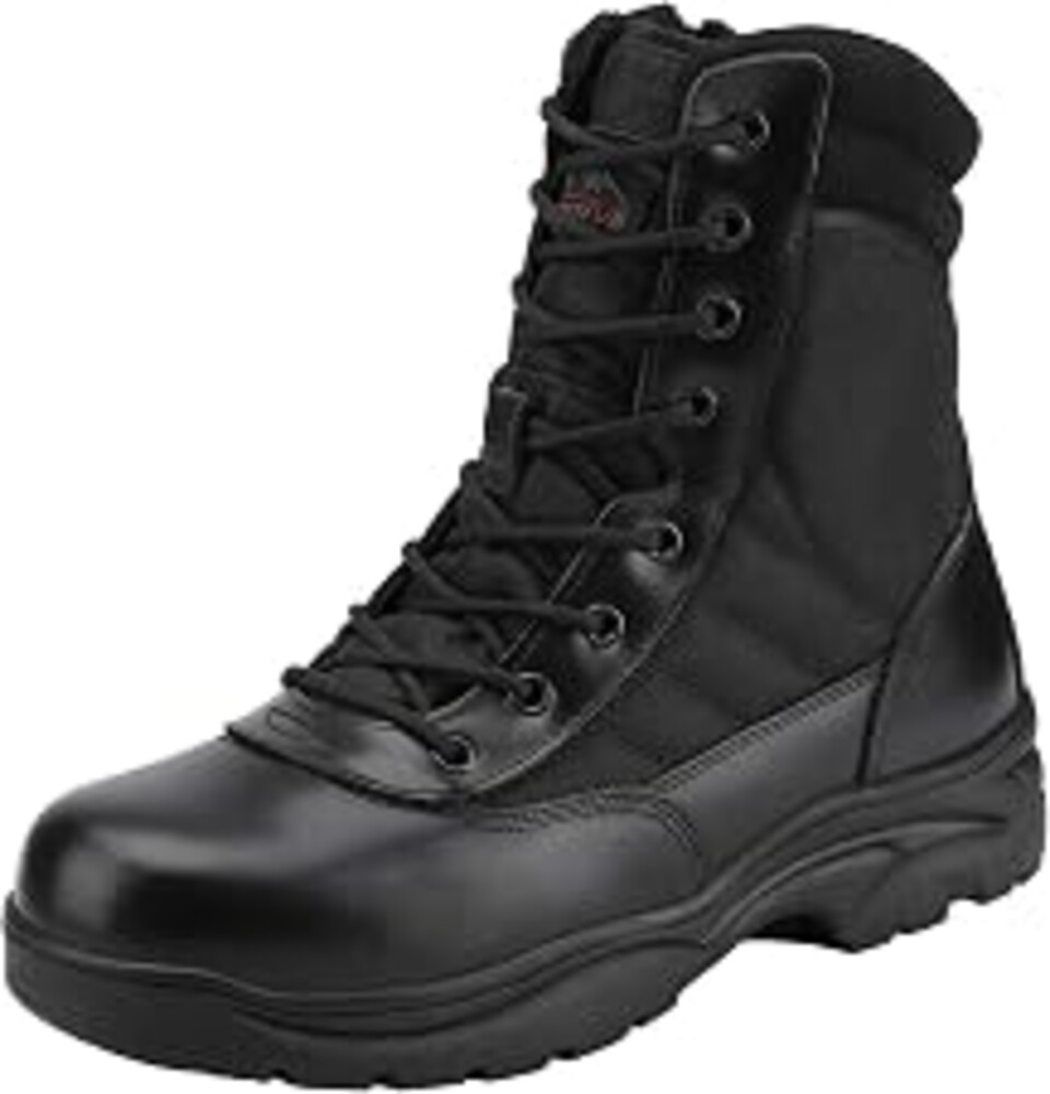 NORTIV 8 Men's Military Tactical Work Boots | Side Zipper Leather Motorcycle Combat Boots For Outdoor Work Hiking Tactical Use And Daily Wear Trooper