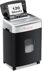 Bonsaii 120-Sheet Autofeed Micro-Cut 30-Min Run Heavy Duty Paper Shredder | P-4 Security Level, Jam-Proof, 62dB Ultra-quiet, Shreds Staples/Credit Cards, 6 Gal Bin with Casters, for Home Office C233-B