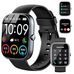 uaue Smart Watch (Answer/Make Call), 1.91" Smartwatch Fitness Activity Tracker for Men Women, 110+ Sports IP68 Waterproof, Heart Rate/Sleep Monitor/Pedometer/Calories, Fitness Watch for Android iOS