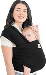 KeaBabies Baby Wrap Carrier, All in 1 Original Baby Carrier (Trendy Black) | Newborn to Toddler Sling, Easy to Wear, Hands Free Bonding, Lightweight, Breathable Infant Wraps