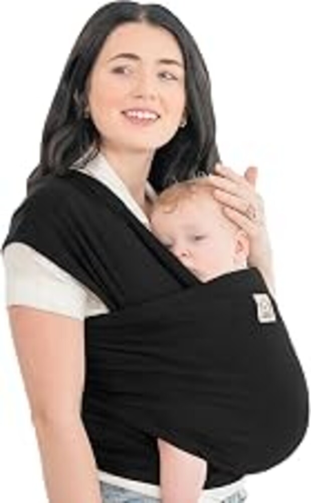 KeaBabies Baby Wrap Carrier, All in 1 Original Baby Carrier (Trendy Black) | Newborn to Toddler Sling, Easy to Wear, Hands Free Bonding, Lightweight, Breathable Infant Wraps